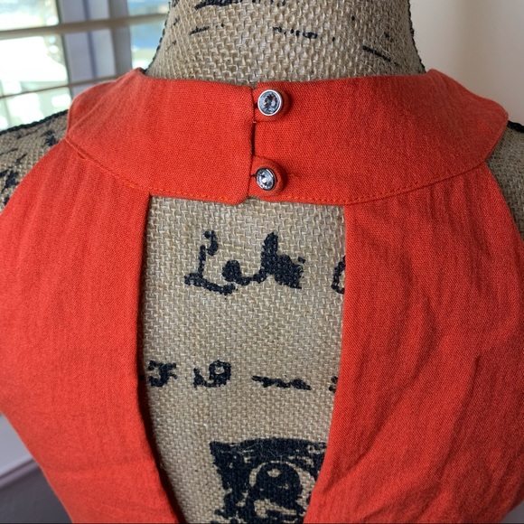 Chattawak Key Hole Linen Style Midi Dress - Picture 12 of 15